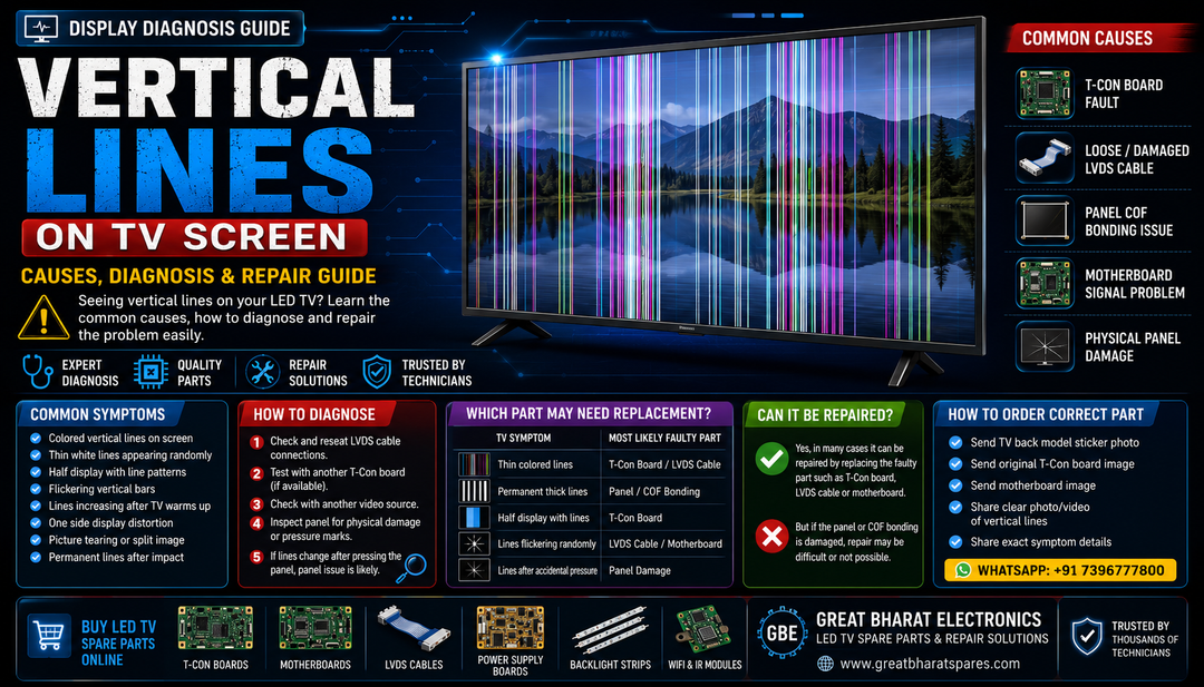 Vertical Lines on TV Screen — Causes, Diagnosis & Repair Guide