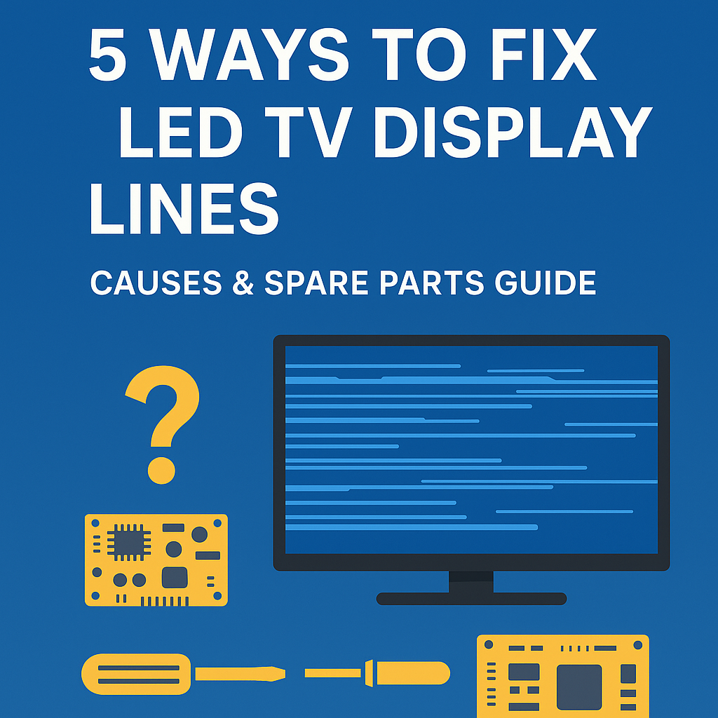 LED TV showing vertical display lines on screen