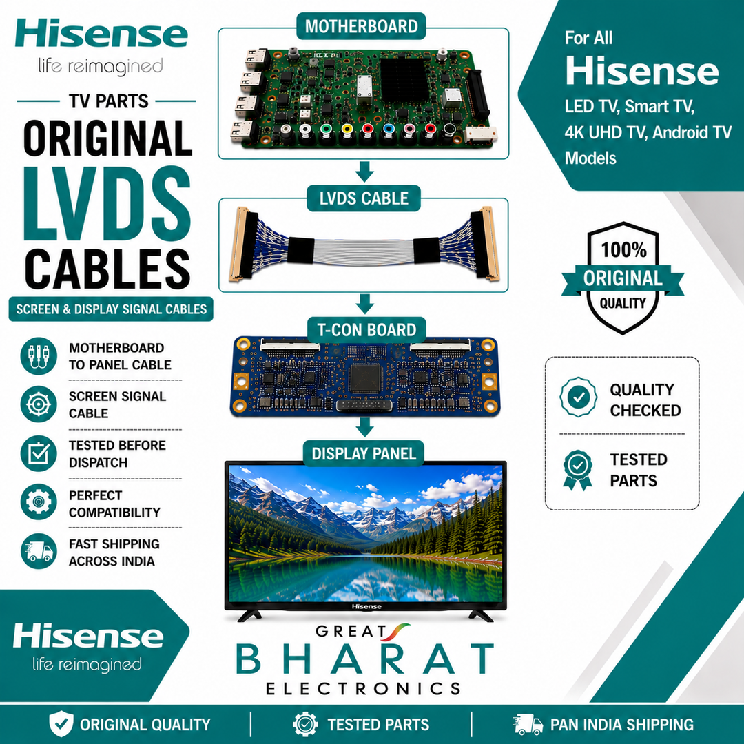 Hisense TV LVDS Cables | Hisense Screen & Display Cables - Great Bharat Electronics