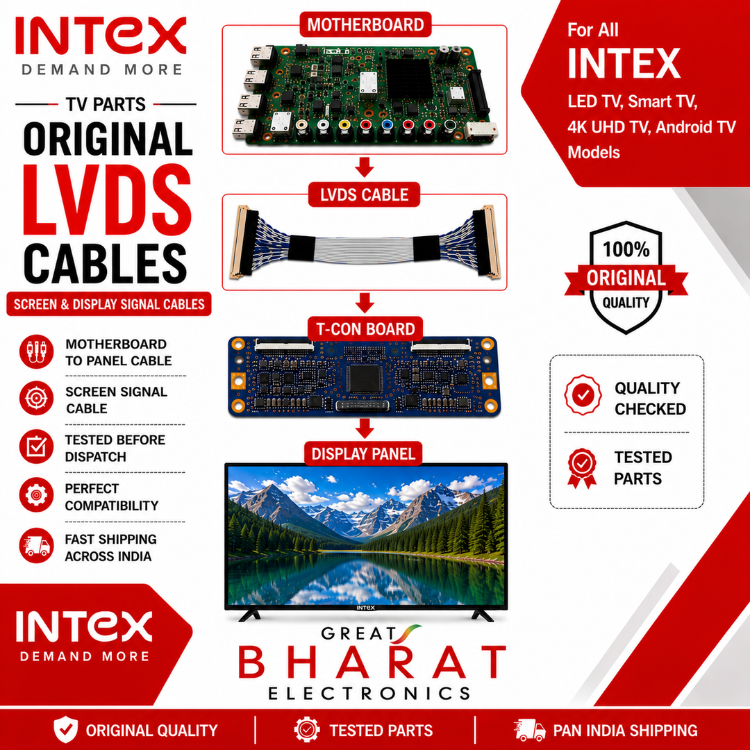 Intex TV LVDS Cables | Intex Screen & Display Cables - Great Bharat Electronics