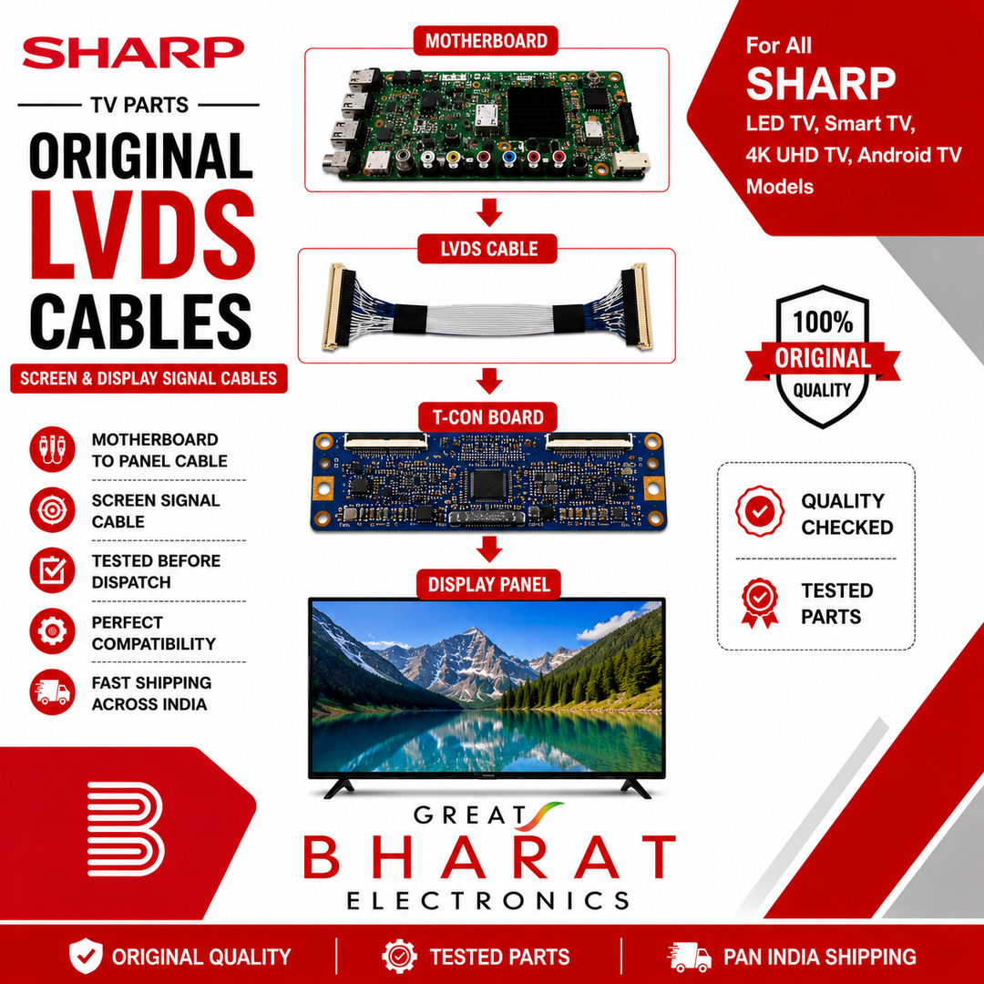 Sharp TV LVDS Cables | Sharp Screen & Display Cables - Great Bharat Electronics