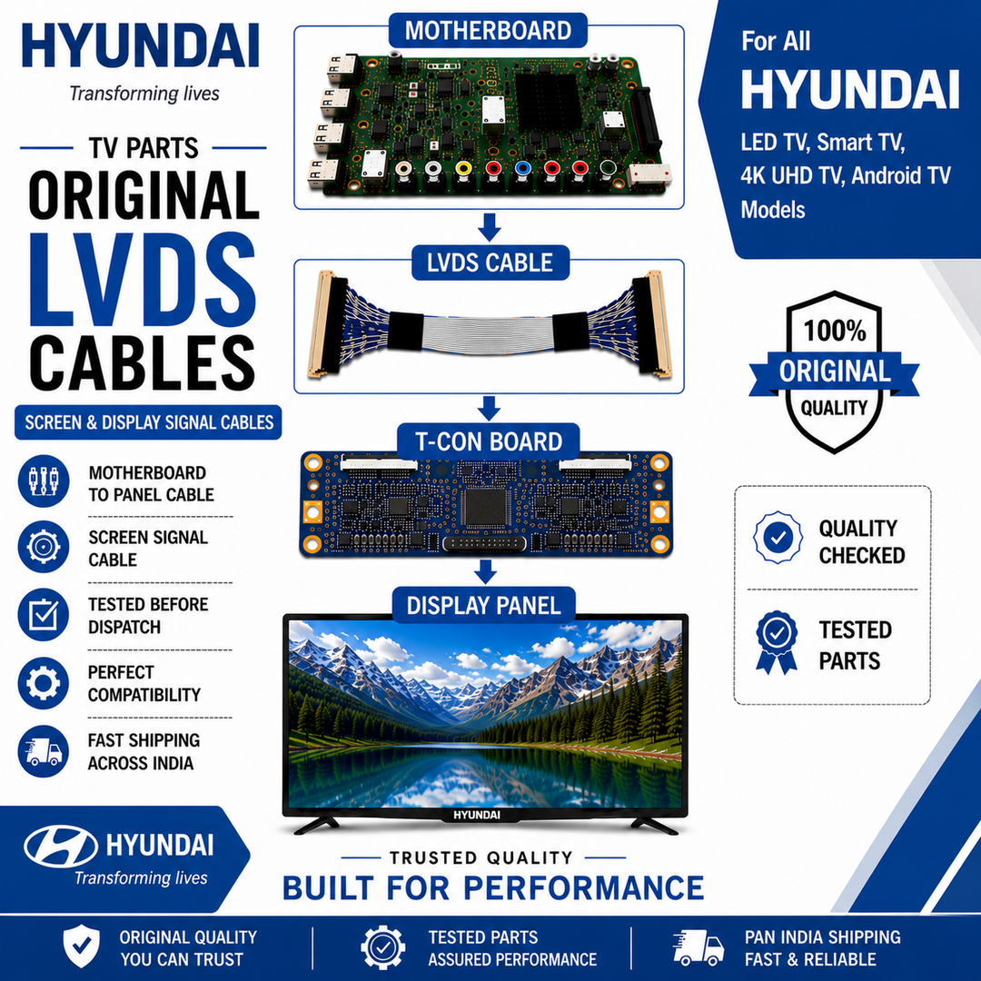 Hyundai TV LVDS Cables | Hyundai Screen & Display Cables - Great Bharat Electronics