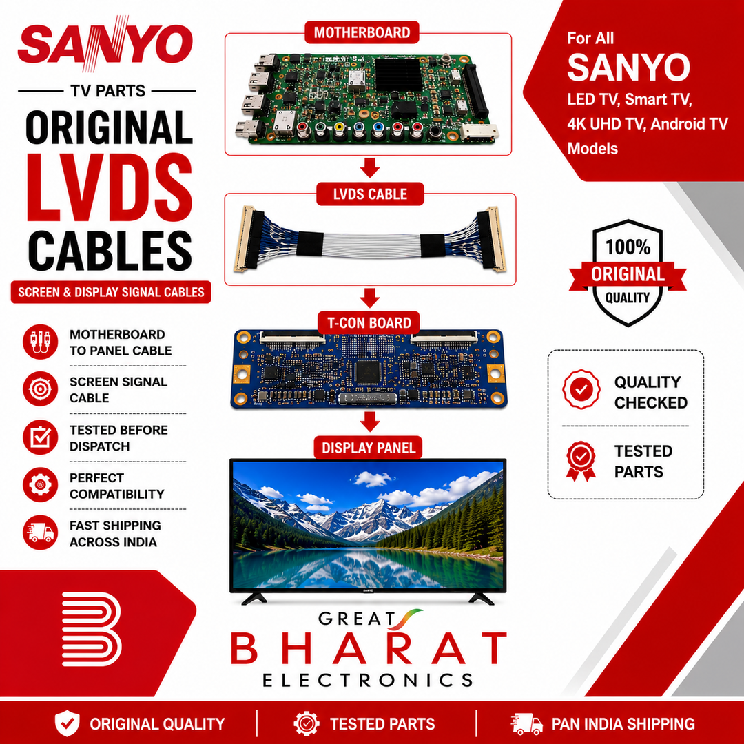 Sanyo TV LVDS Cables | Sanyo Screen & Display Cables - Great Bharat Electronics