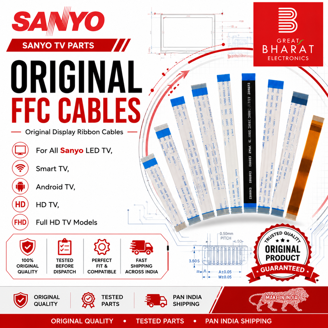 Sanyo TV FFC Cables | Sanyo Display Ribbon Cables India - Great Bharat Electronics