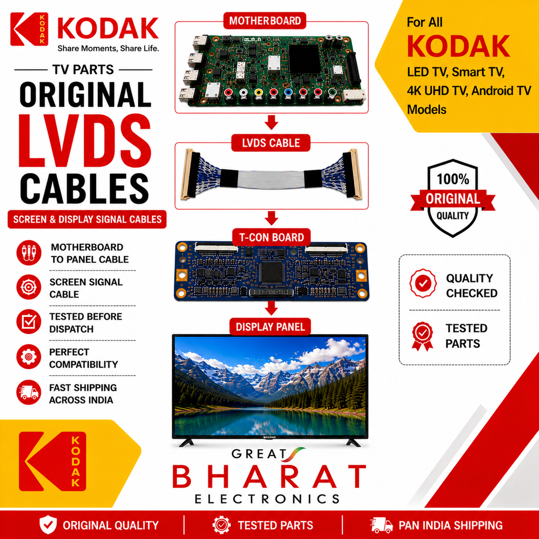 Kodak TV LVDS Cables | Kodak Screen & Display Cables - Great Bharat Electronics