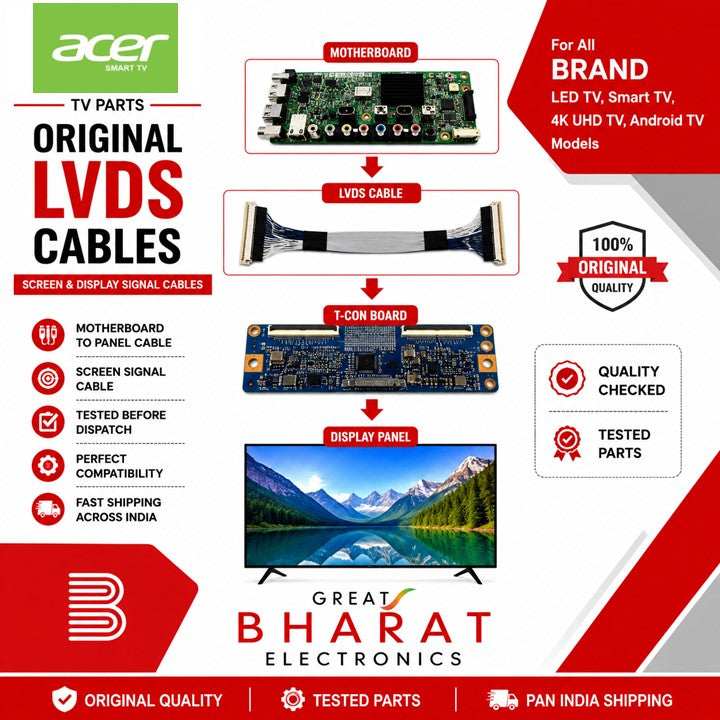 Acer TV LVDS Cables | Acer Screen & Display Cables - Great Bharat Electronics