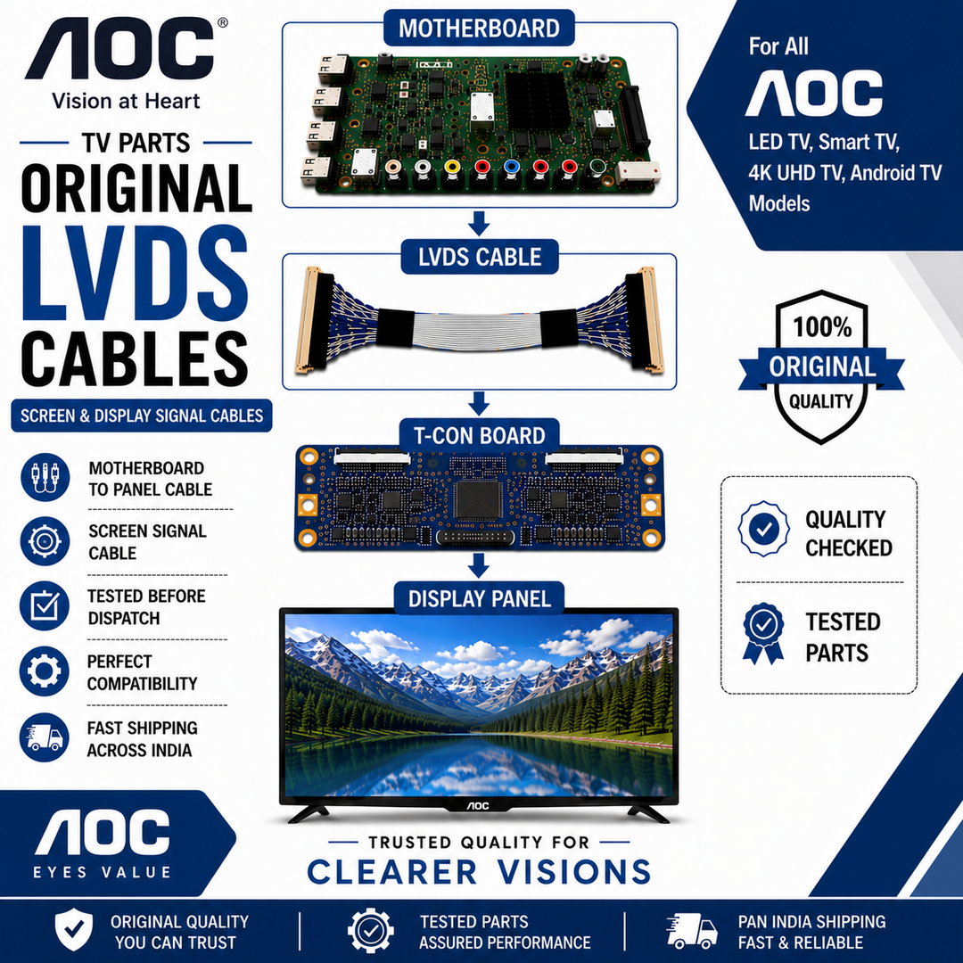 AOC TV LVDS Cables | AOC Screen & Display Cables - Great Bharat Electronics