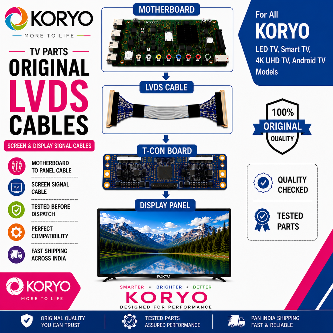 Koryo TV LVDS Cables | Koryo Screen & Display Cables - Great Bharat Electronics