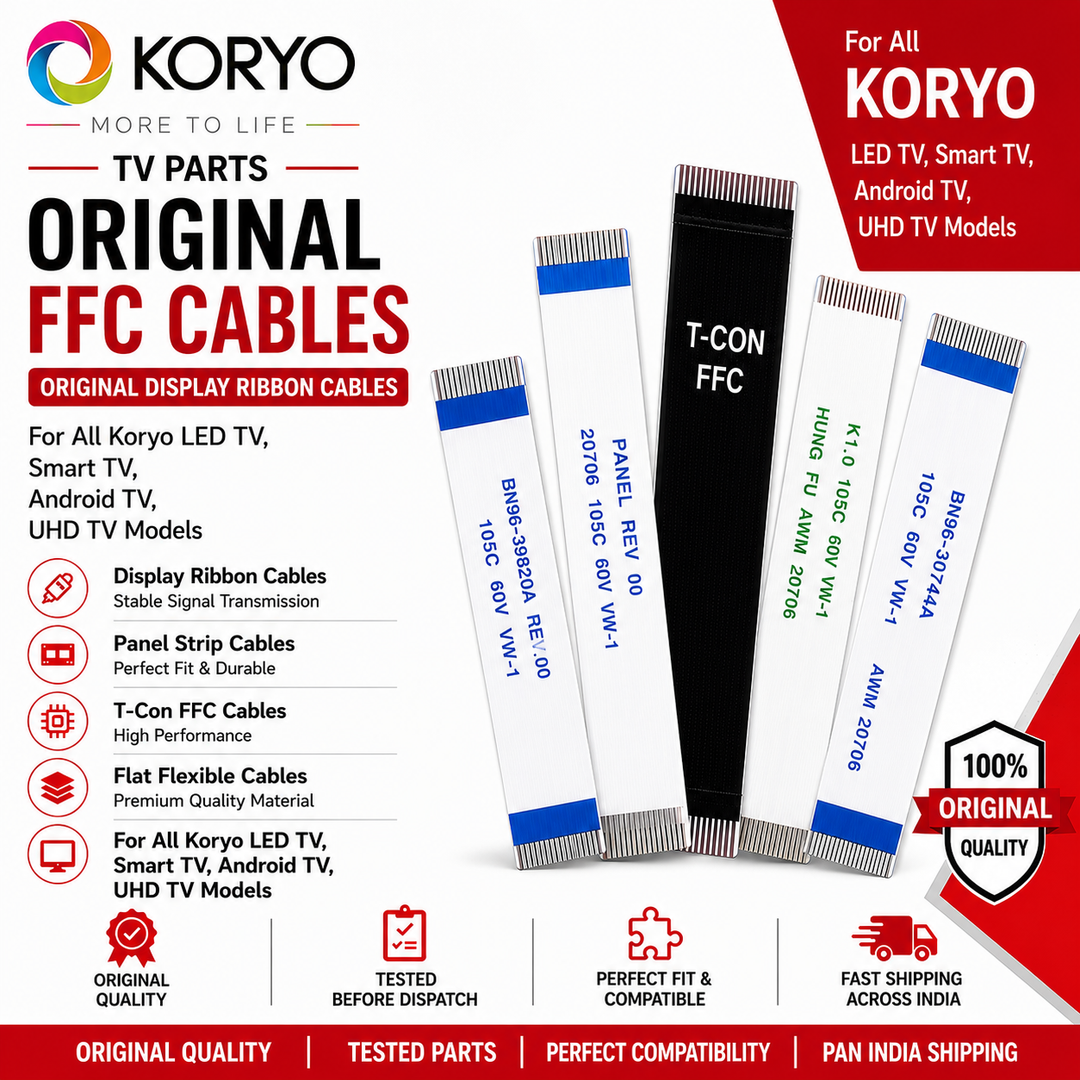 Koryo TV FFC Ribbon Cables | Original Flat Flexible Cables - Great Bharat Electronics