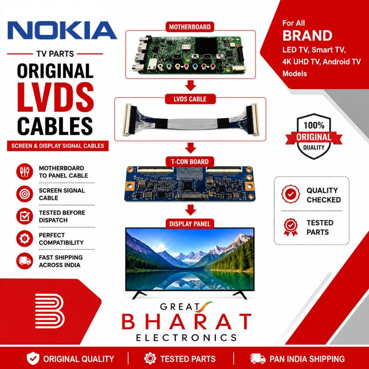 Nokia TV LVDS Cables | Nokia Screen & Display Cables - Great Bharat Electronics