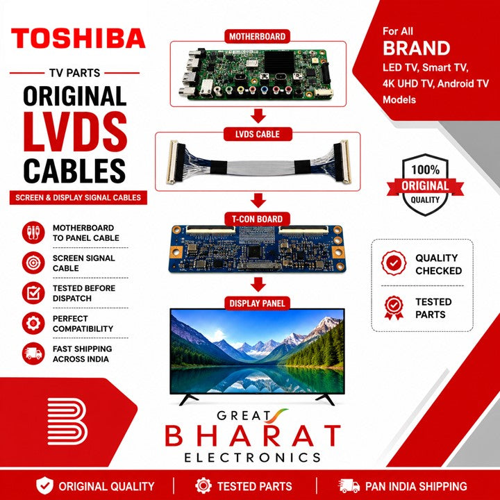 Toshiba TV LVDS Cables | Toshiba Screen & Display Cables - Great Bharat Electronics