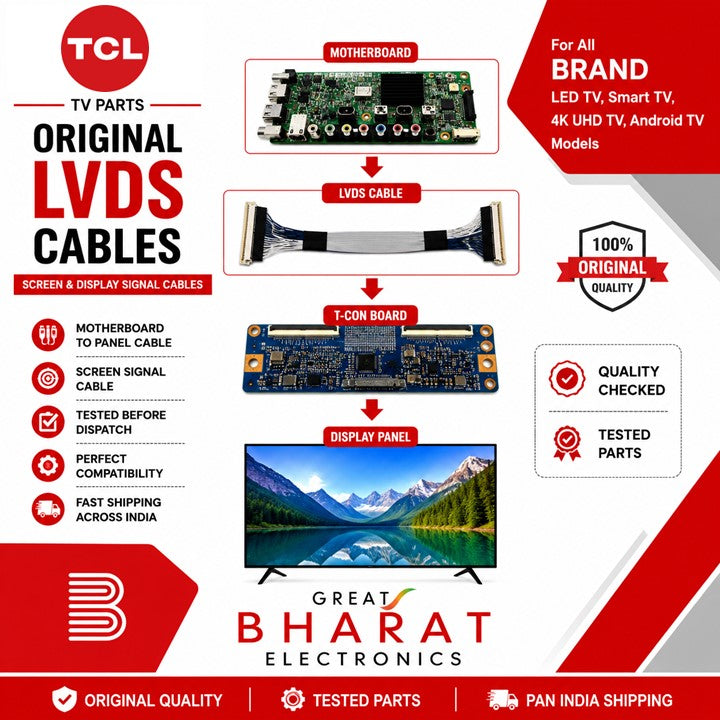 TCL TV LVDS Cables | TCL Screen & Display Cables - Great Bharat Electronics