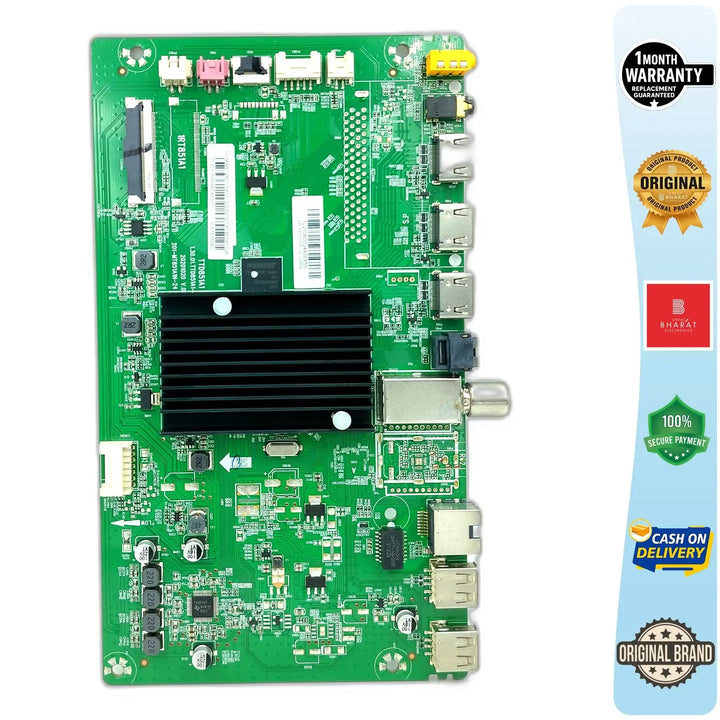 Green LED TV motherboard with ports and heat sink, compatible with Samsung, LG, Sony TVs