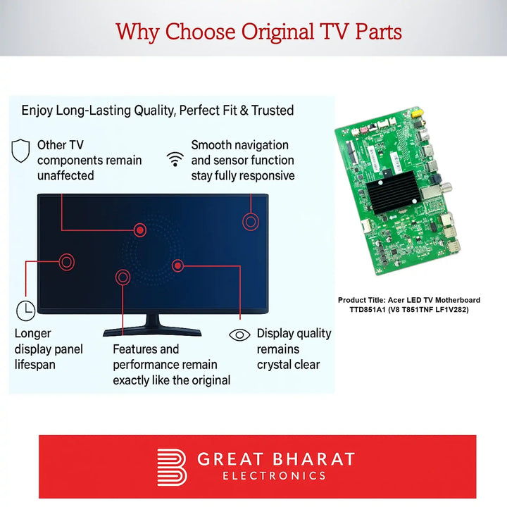 Acer LED TV Motherboard TTD851A1 for reliable performance, perfect fit, and crystal clear display quality.