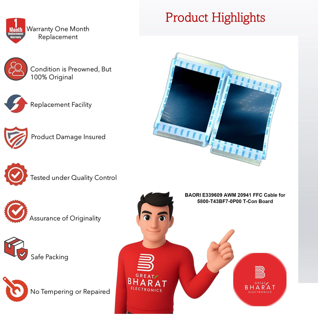 Realme LED TV फ्लैट फ्लेक्सिबल केबल (FFC) – मॉडल RMV2004 