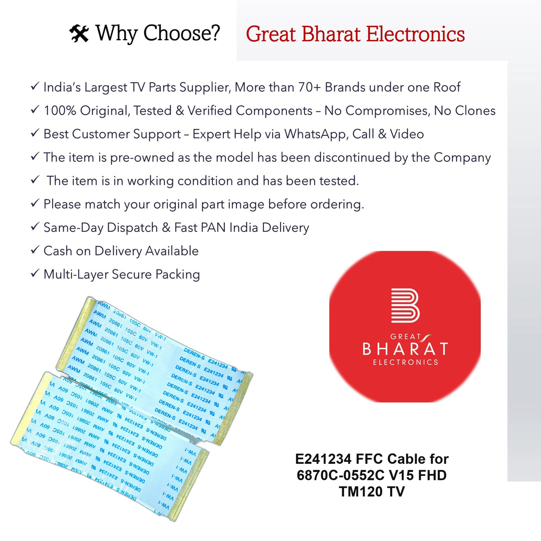 சான்சுய் LED டிவி பிளாட் நெகிழ்வான கேபிள் (FFC) - மாடல் UHDTVSNA43QX0ZSA 