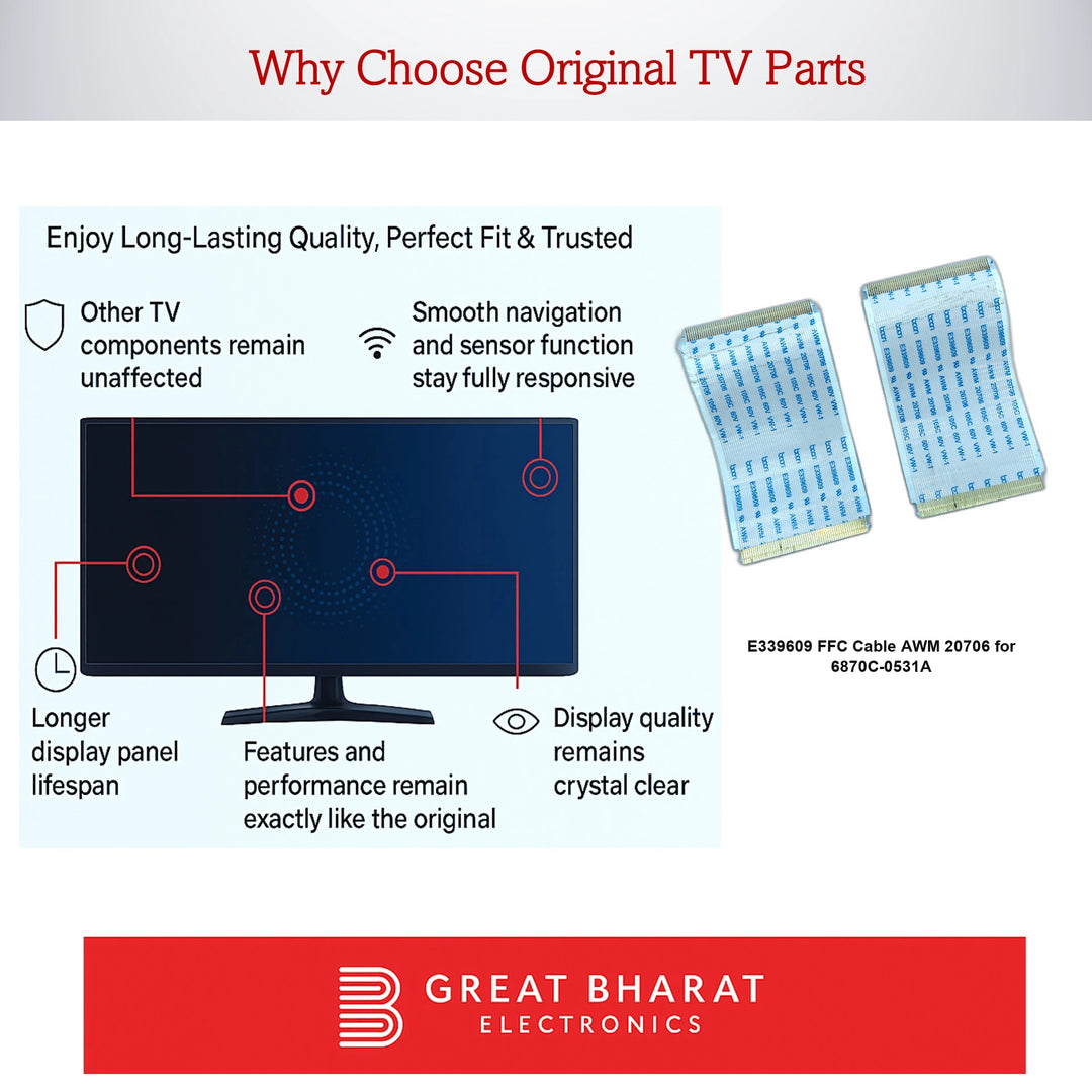 வீடியோகான் LED டிவி பிளாட் நெகிழ்வான கேபிள் (FFC) - மாடல் UHDTVV7ML43QH02 