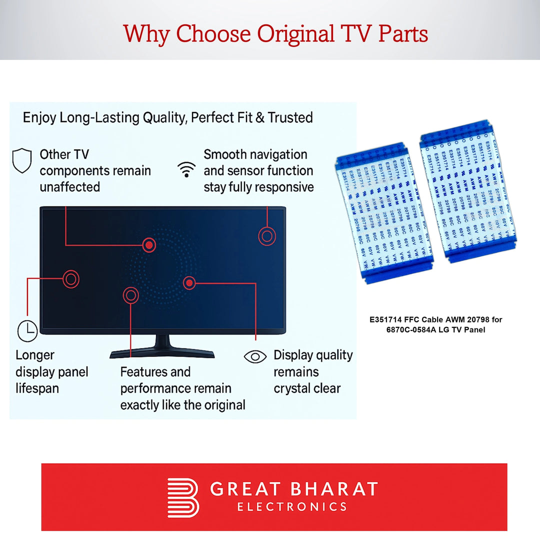 வீடியோகான் LED டிவி பிளாட் நெகிழ்வான கேபிள் (FFC) - மாடல் UHDTVVNV50Q549A 