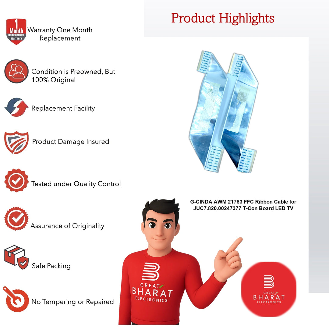 Realme LED TV फ्लैट फ्लेक्सिबल केबल (FFC) – मॉडल REALME43 