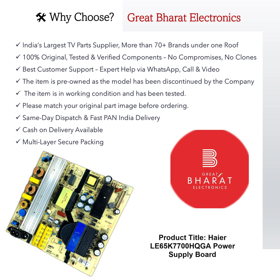 Haier LE65K7700HQGA Power Supply Board – Original Haier 65 Inch LED TV SMPS