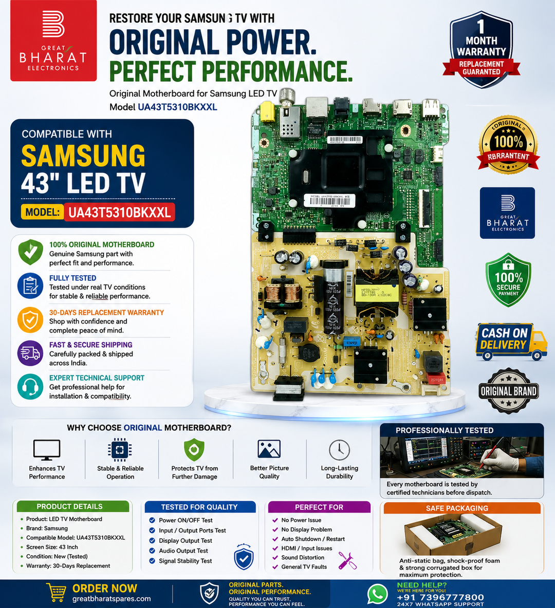 Model UA43T5310BKXXL Samsung LED TV Motherboard