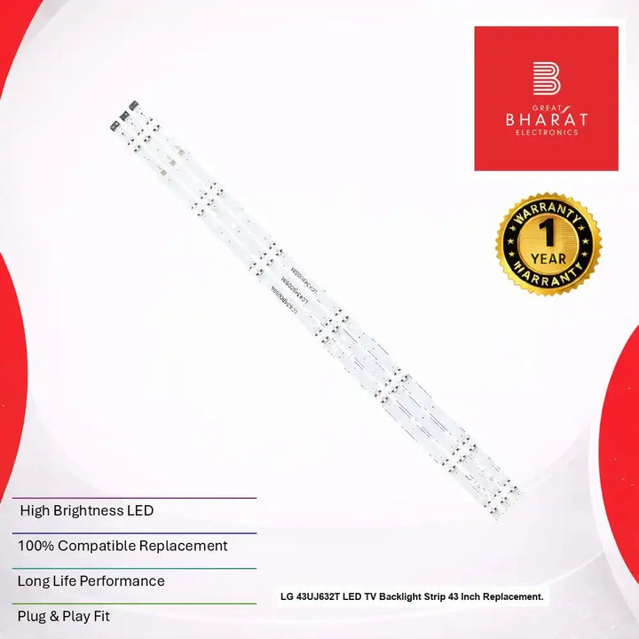 LG 43UJ632T LED TV Backlight Strip 43 Inch Replacement - Great Bharat Electronics