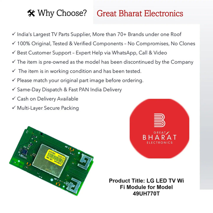 LG LED TV Wi-Fi Module for Model 49UH770T - Great Bharat Electronics