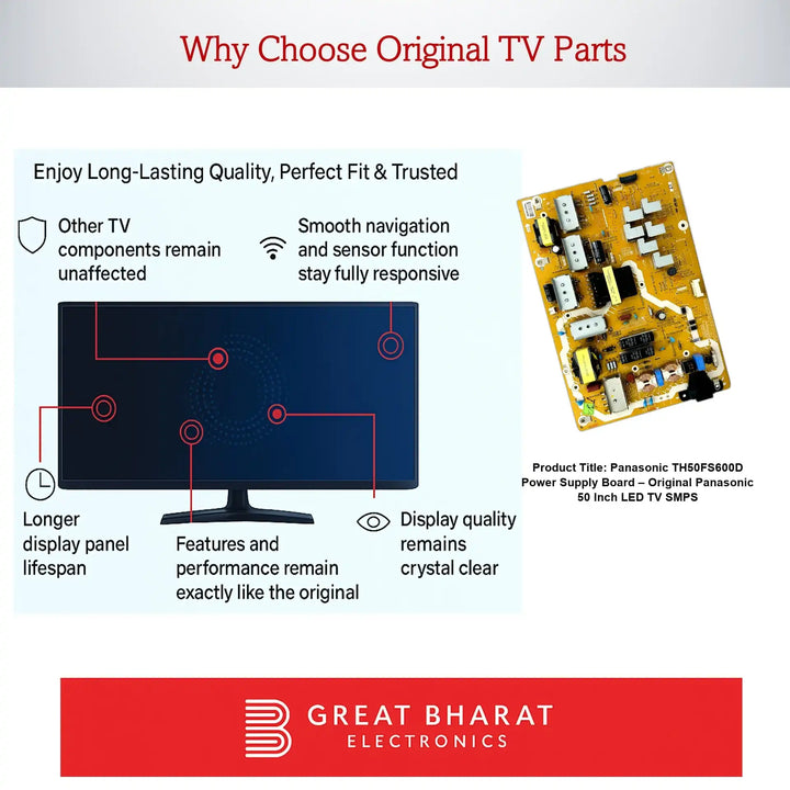 Panasonic TH50FS600D Power Supply Board – Original Panasonic 50 Inch LED TV SMPS - Great Bharat Electronics