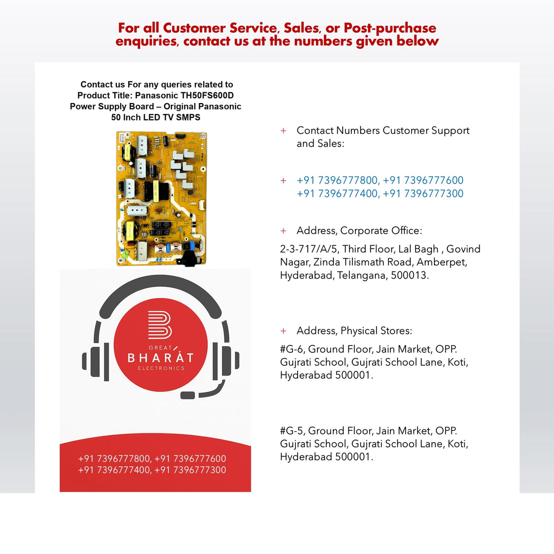 Panasonic TH50FS600D Power Supply Board – Original Panasonic 50 Inch LED TV SMPS