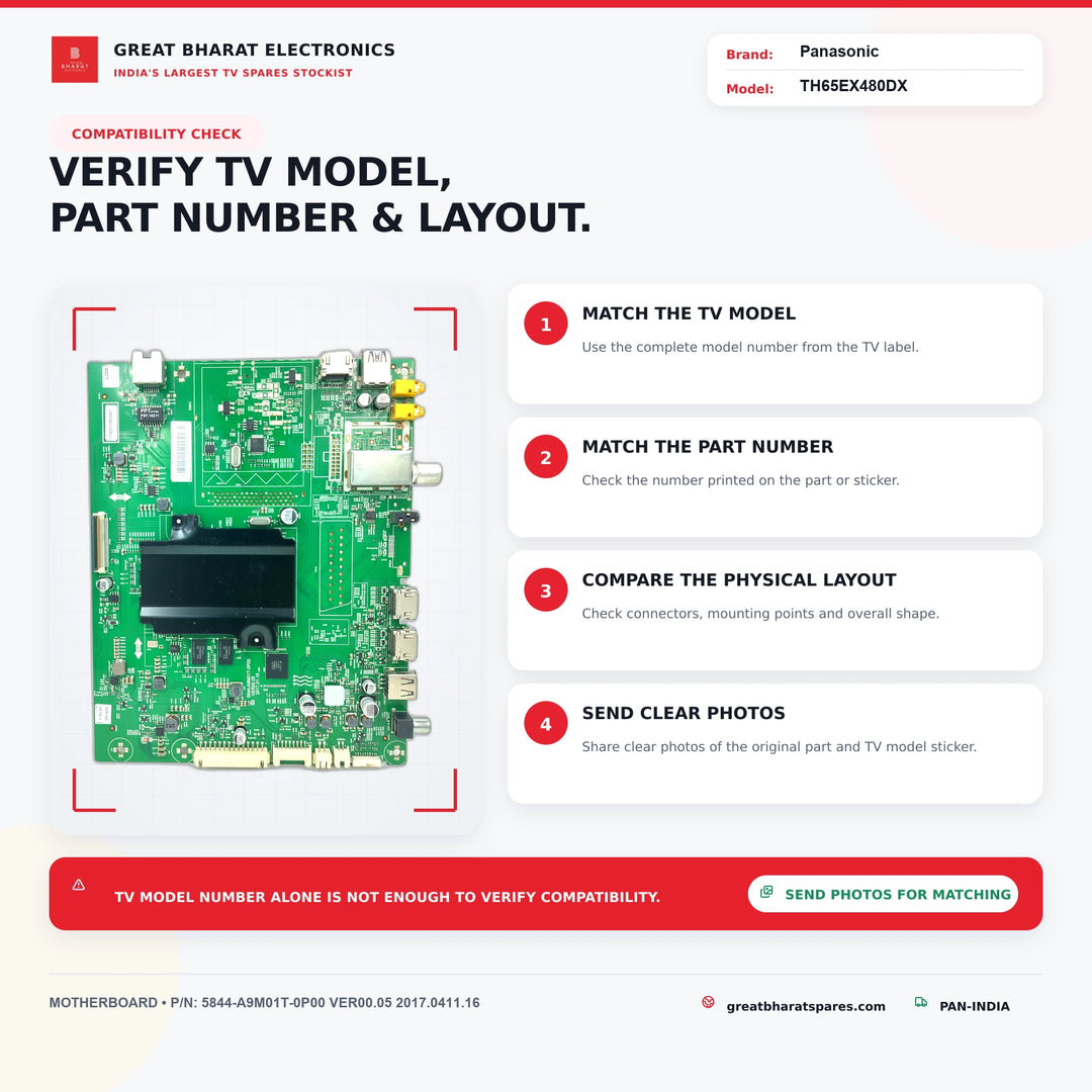 मॉडल TH55EX480DX पैनासोनिक एलईडी टीवी मदरबोर्ड