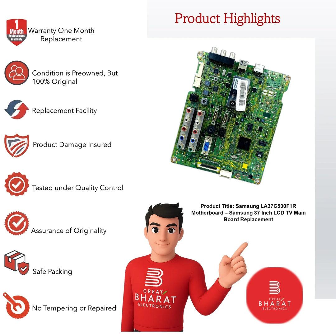 Samsung LA37C530F1R Motherboard – Original Samsung 37 Inch LCD TV Main Board - Great Bharat Electronics
