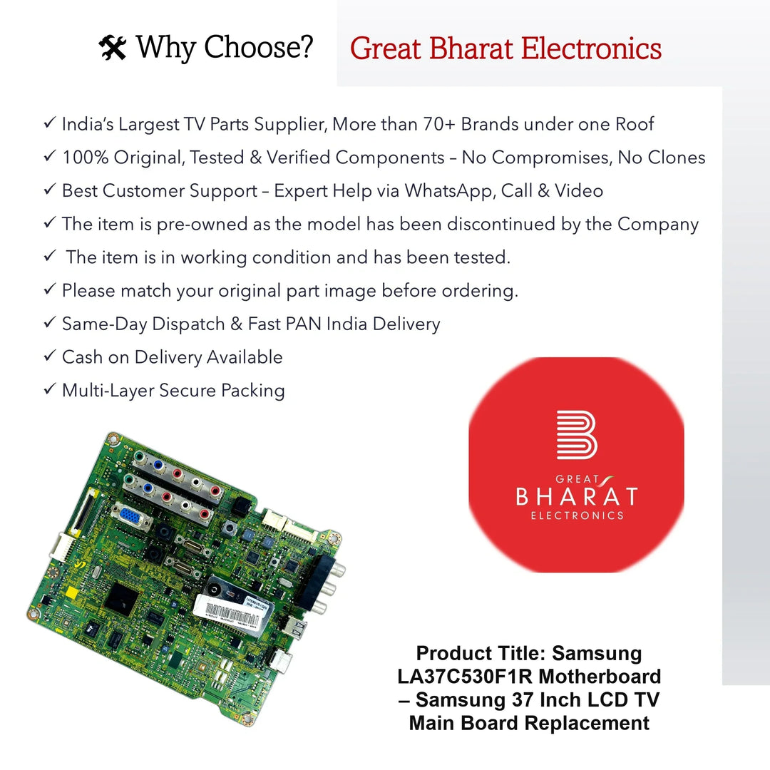 Samsung LA37C530F1R Motherboard – Original Samsung 37 Inch LCD TV Main Board - Great Bharat Electronics