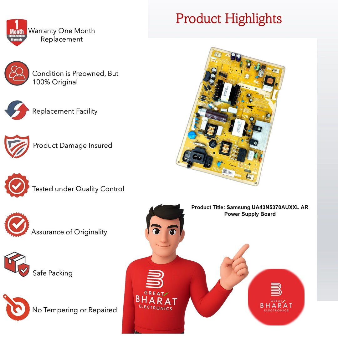 Samsung UA43N5370AUXXL AR Power Supply Board – Original Samsung 43 Inch LED TV SMPS