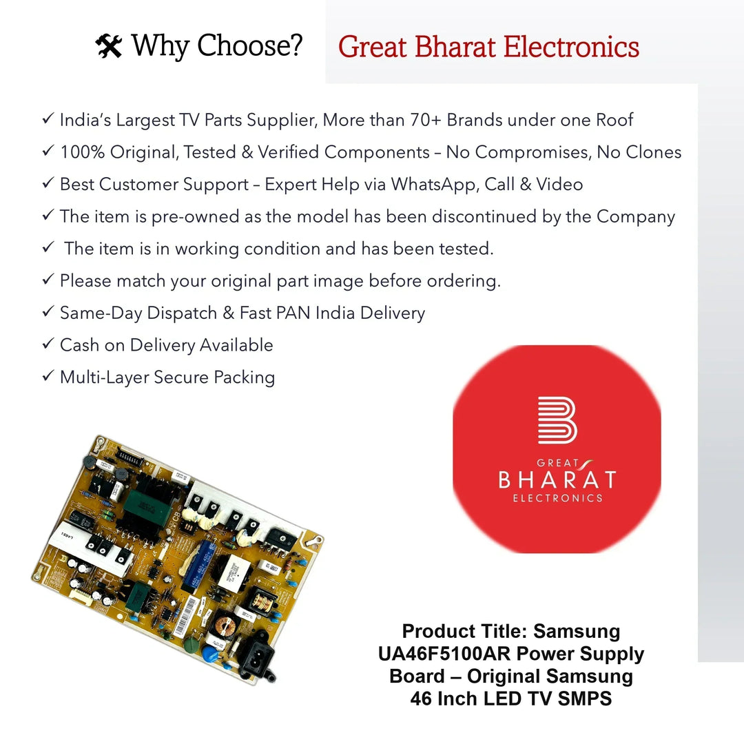 SamsungUA46F5100ARPowerSupplyBoard_OriginalSamsung46InchLEDTVSMPS_3 - Great Bharat Electronics