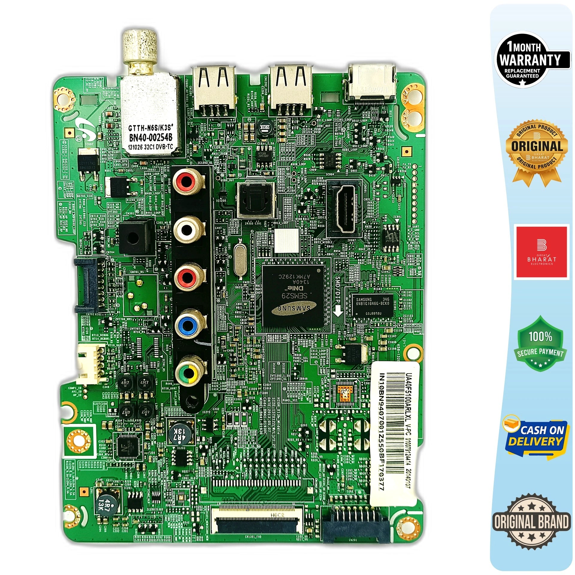 Samsung 40 inch LED TV Motherboard for Model UA40F5100AR