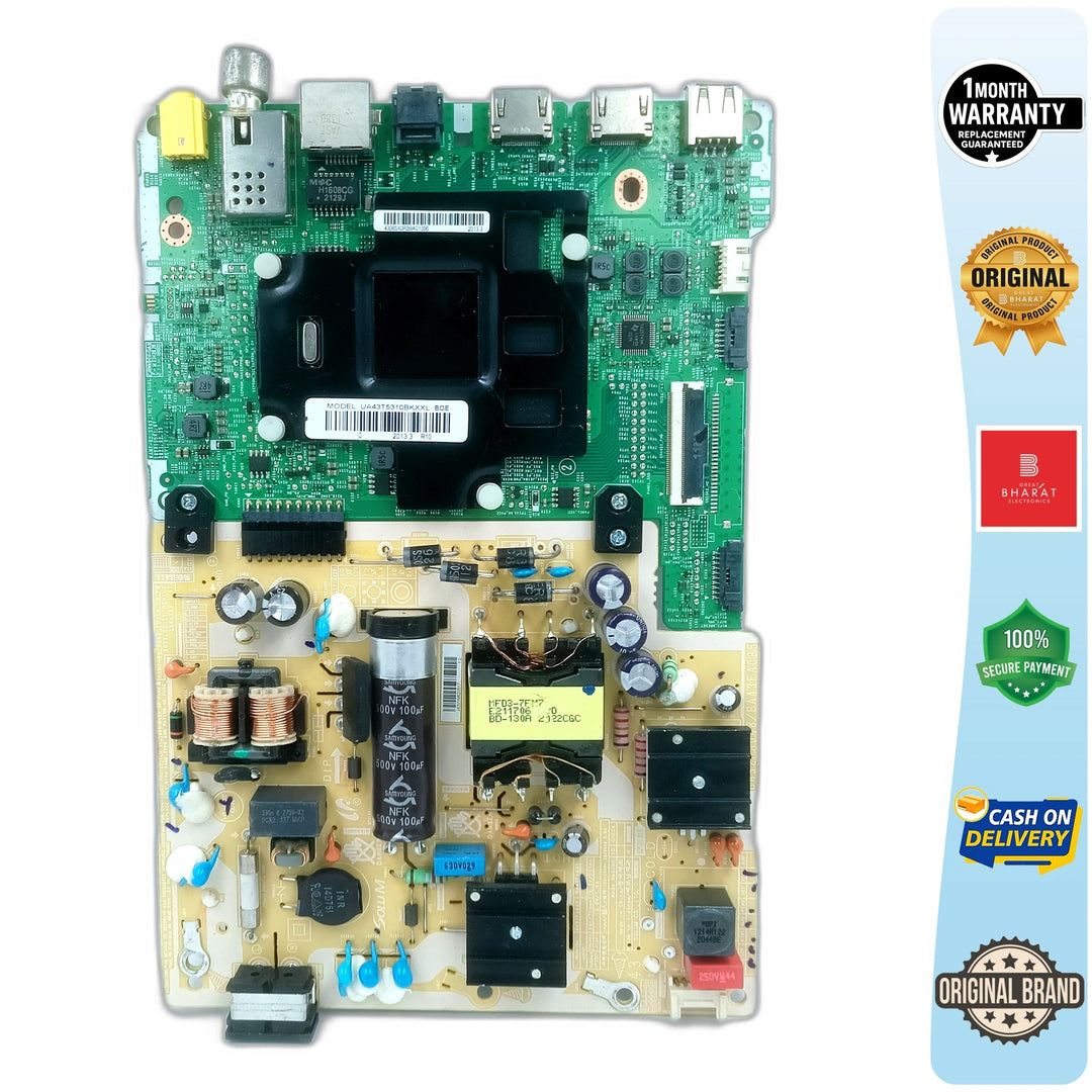 Samsung LED TV motherboard UA43T5310BKXXL border fixed, warranty and original product seals
