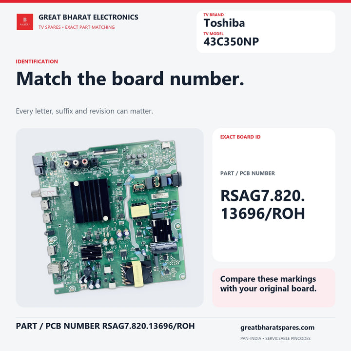 Toshiba 43C350NP Motherboard – Original Toshiba 43 Inch LED TV Main Board