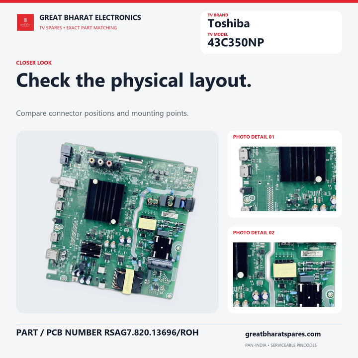 Toshiba 43C350NP Motherboard – Original Toshiba 43 Inch LED TV Main Board