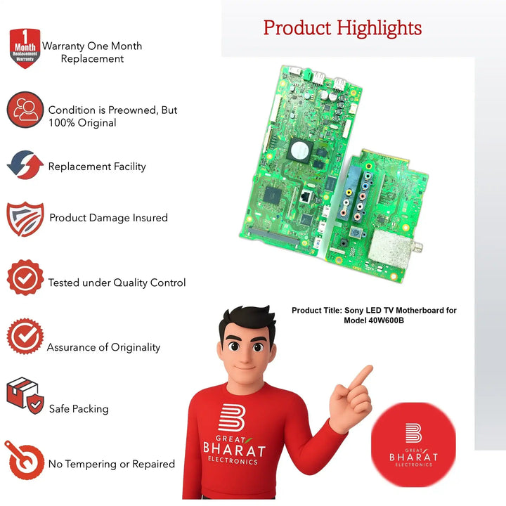 Model 40W600B Sony LED TV Motherboard - Great Bharat Electronics