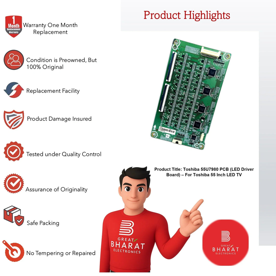 Toshiba 55U7980 PCB (LED Driver Board) – Original For Toshiba 55 Inch LED TV - Great Bharat Electronics