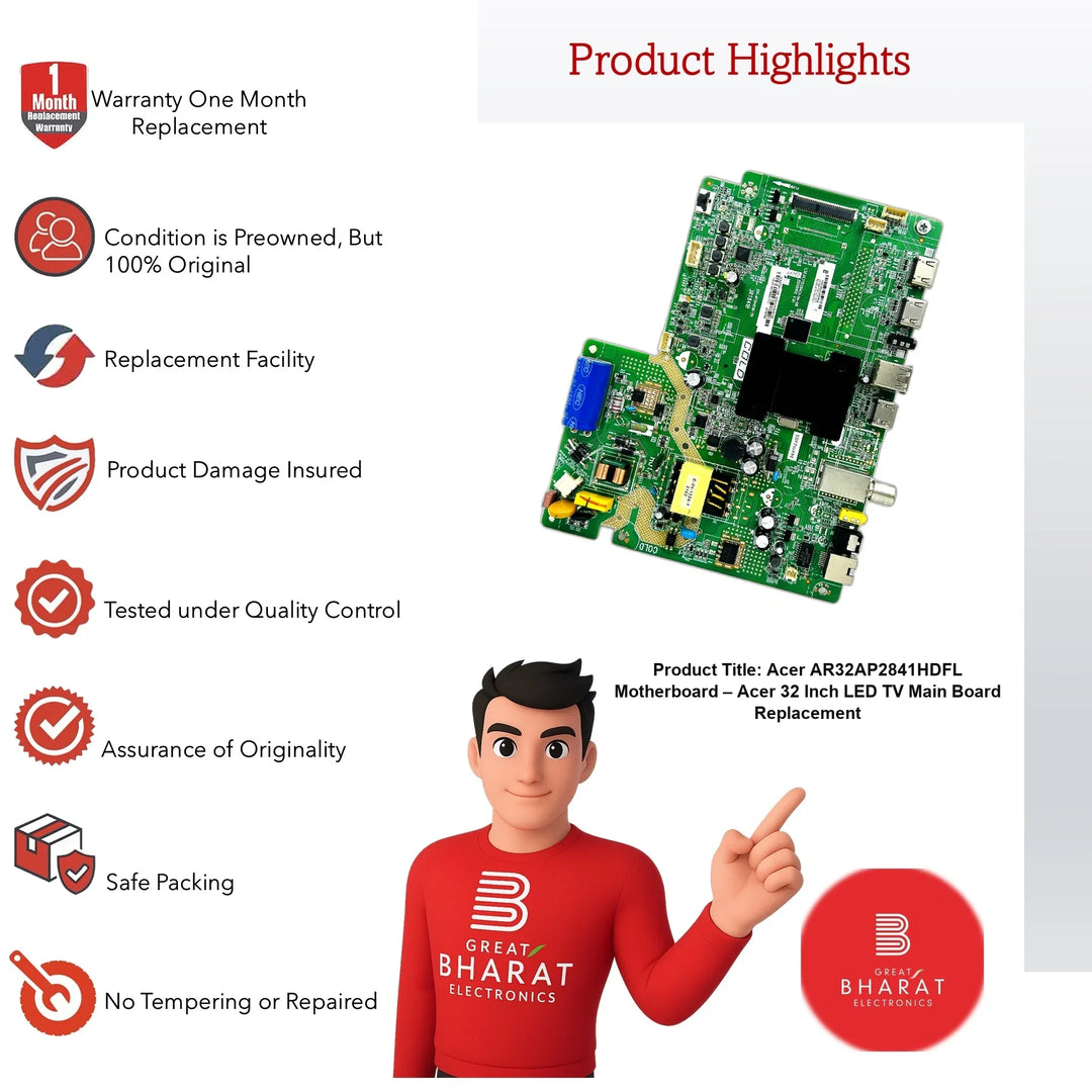 Acer AR32AP2841HDFL Motherboard – Acer 32 Inch LED TV Main Board Replacement - Great Bharat Electronics