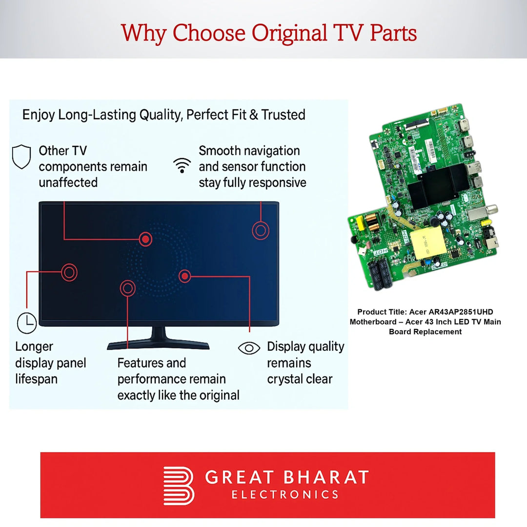 Acer AR43AP2851UHD Motherboard – Acer 43 Inch LED TV Main Board Replacement - Great Bharat Electronics