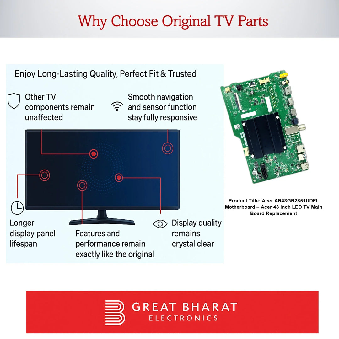 Acer AR43GR2851UDFL Motherboard – Acer 43 Inch LED TV Main Board Replacement - Great Bharat Electronics