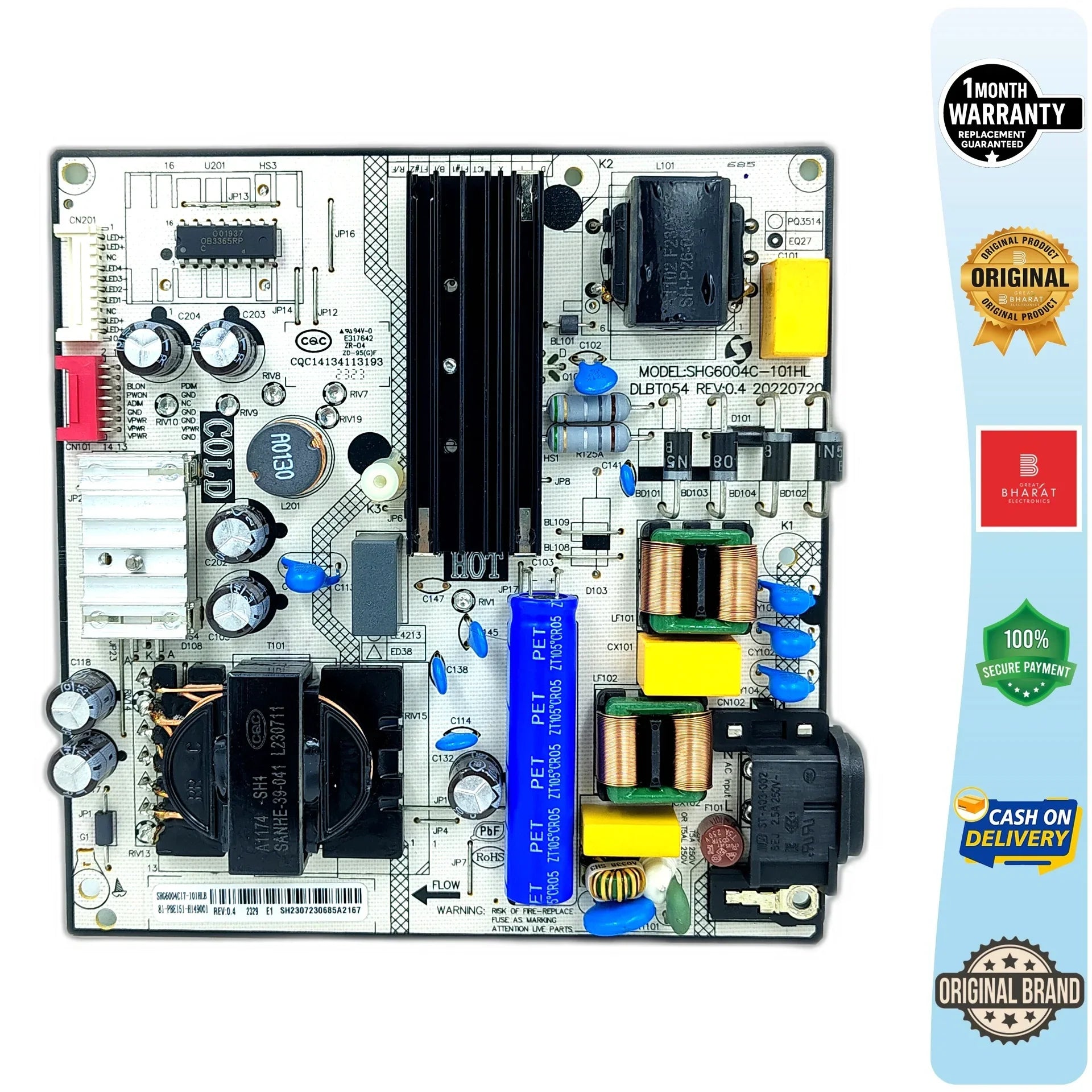 Acer AR55AR2851UDFL Power Supply Board – Acer 55 Inch LED TV SMPS Replacement - Great Bharat Electronics