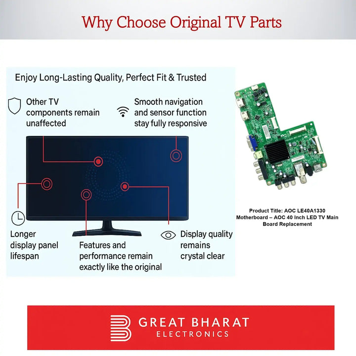 AOC LE40A1330 Motherboard – AOC 40 Inch LED TV Main Board Replacement - Great Bharat Electronics