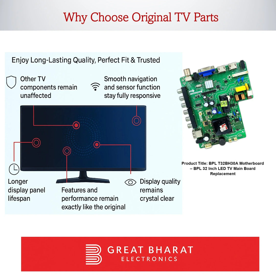 BPL T32BH30A Motherboard – BPL 32 Inch LED TV Main Board Replacement - Great Bharat Electronics