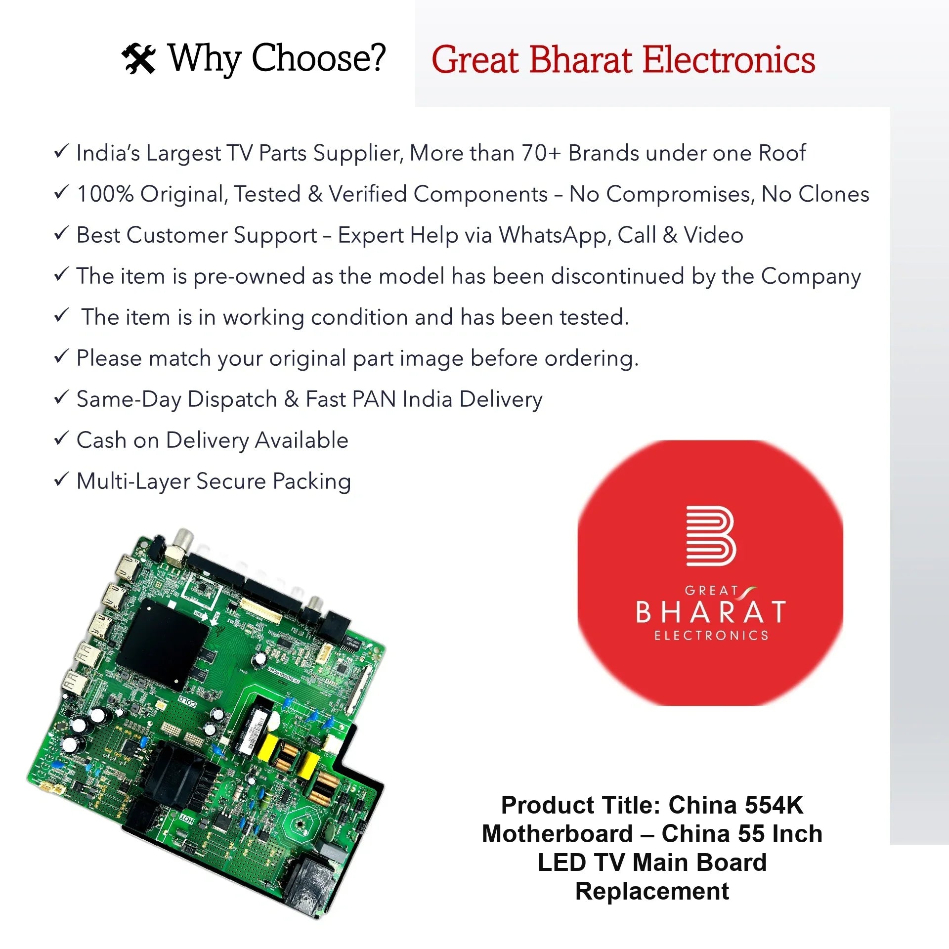 China 554K Motherboard – China 55 Inch LED TV Main Board Replacement - Great Bharat Electronics