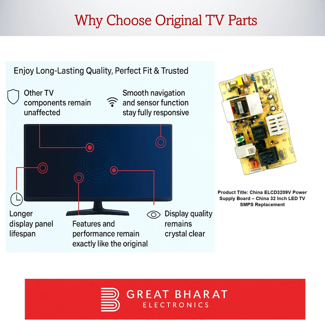 China ELCD3209V Power Supply Board – China 32 Inch LED TV SMPS Replacement - Great Bharat Electronics