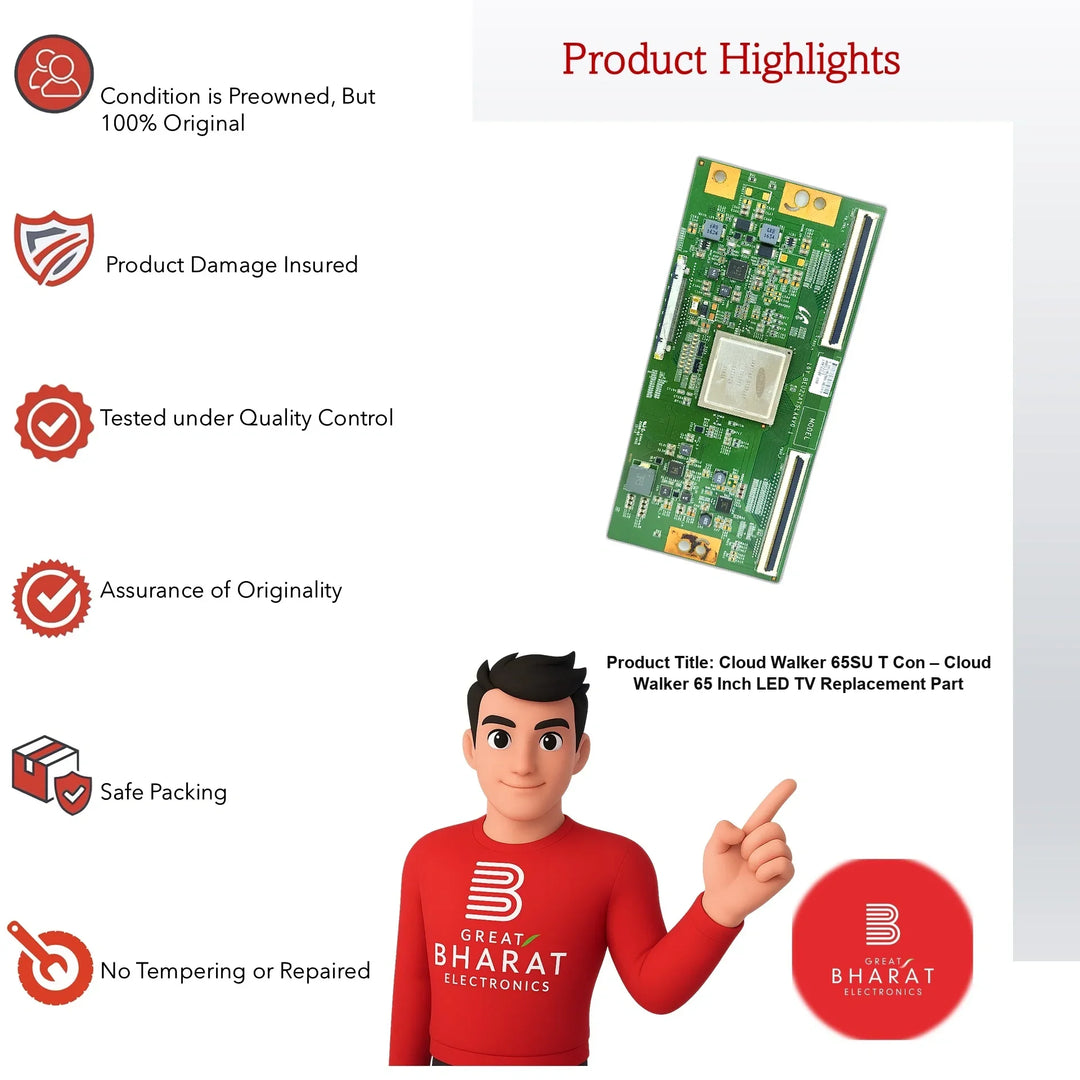 Cloud Walker 65SU T-Con Board – Cloud Walker 65 Inch LED TV Replacement Part - Great Bharat Electronics
