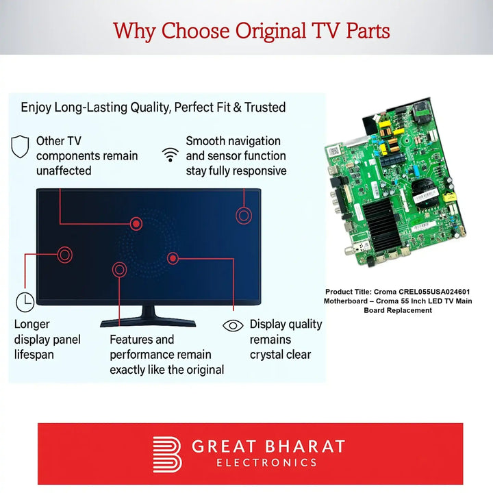 Croma CREL055USA024601 Motherboard – Croma 55 Inch LED TV Main Board Replacement - Great Bharat Electronics